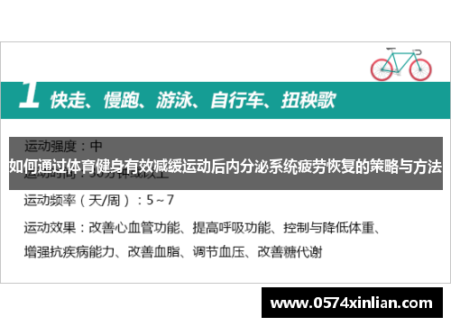 如何通过体育健身有效减缓运动后内分泌系统疲劳恢复的策略与方法